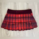 Lululemon Y2K  Pace Setter Skirt Yama Check Heathered Flaming Tomato Sz8 Rare Photo 8