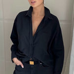 Djerf Avenue NWOT  Breezy Shirt in Black Photo 0