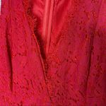 Lulus  Red Lace Sleeveless Skater Dress In This Moment VNeck NWT Size Medium Photo 4