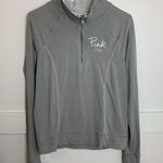 PINK - Victoria's Secret Victoria's Secret Pink Gray Yoga Ultimate Quarter Zip Jacket Photo 0