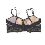 Aerie ‎ Balconette Real Good Black Cream Floral Lace Bra Sz 32C NEW Photo 1