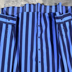 Aerie  NWT Vertical Stripe Button Down Shirt Blue Navy Long Sleeve XL Oversized Photo 7