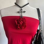 H&M Red Coquette Tube Top, Y2K, Romantic, Soft Girl, Indie, Vintage, Feminine, Small Photo 1