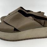 Vince Jenaya Slingback Platform Sandal Cross Open Toe Buckle Leather Nude 6.5 Photo 2