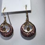 Petite Boho Metal and zebras Dangle Earrings Pink Photo 1