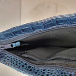 VTG Crocodile Crossbody Purse Blue Blue Embossed Leather Zipper‎ Lined Photo 13