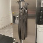 Ted Baker 💕💕 Gabria One Shoulder Drape Midi Dress ~ Metallic Gold US 12 NWT Photo 14