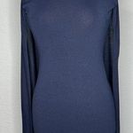 ZARA New Navy Blue Elegant Round Neck Knit Cape Dress Slit Long Sleeves Size S Photo 0