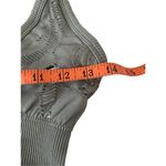Ribbed Crossback Sports Bra Workout Yoga Athletic Sporty Gray Size M Photo 4