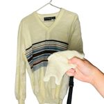 Vintage Townsley Women's White Long Sleeve V Photo 1