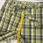 White Stag Golf Casual Pants Womens 10 Plaid Green Stretch Slash Pockets Flat Front Capri Photo 4
