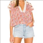 Free People  Crochet Leilani Print V-Neck Crop Top Photo 4