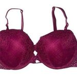 Victoria's Secret VS burgundy lace push up bra, star detailing on back Photo 0