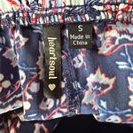 Heart soul blue floral scalloped casual leisure sleep shorts women's size small Photo 6