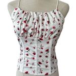 SheIn white red flower crop top Photo 0