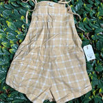 Billabong  Yellow White Stripe Overalls Size Small NWT Photo 0