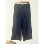 MEG‎ NYC Wide Leg Denim Dark Wash Trousers Cropped Exposed Zip High Rise Size L Blue Size L Photo 1
