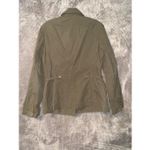 Talbots  army green button front pocket blazer size 12 academia career business # Photo 6