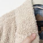 Pendleton [] Cream Full Zip Flannel Flap Pocket Fleece Sherpa Jacket Size Small S Photo 7