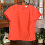 Cuyana Poplin Top Coral Short Sleeve Crew Neck Blouse XS Photo 0