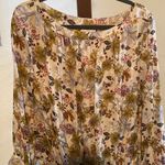 Loft  Floral Satin Boatneck Blouse Bodysuit, XL Photo 1