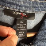 Style & Co Denim Jacket Womens XL Button Front Pockets Classic Jean Coat Photo 3