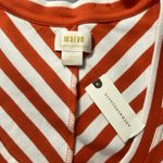 Maeve Anthropologie  XS Scoop-Neck Top Front Zip Crop Stripe Summer Trendy‎ New Photo 3