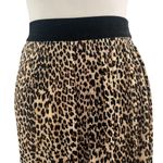 ZARA Pleated Leopard Wide Leg Velvet Waistband Culotte Trousers Photo 3