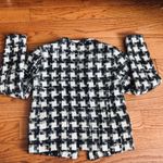 IRO Pelipa Blazer Houndstooth Tweed Open Black White Jacket Women’s Size 2 (32) Photo 9