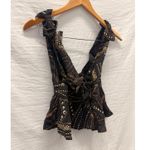 Stone Cold Fox ‎ Art Deco 100% Silk Blouse Size 0 Summer Spring Photo 1