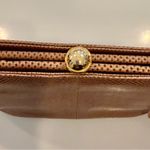 Snakeskin Tan with gold bottom clutch Brown Photo 2