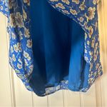 MELLODAY  Blue Floral Lined Blouse, size XL Photo 4