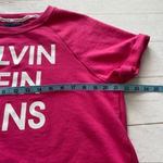 Calvin Klein Jeans White logo cropped sweatshirt womens size Lg Photo 12