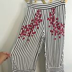 ZARA Striped Cherry Blossom Culottes Wide Leg Pants XS Photo 4