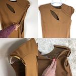 Gucci Sheath Dress Gold-tone Shoulder Accent Sleeve Size 40/S Wool Blend Neutral Photo 5