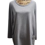 Talbots  Women's Gray Long Sleeve‎ Tunic Top with Pockets Casual Everyday Large Photo 0