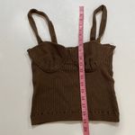 Danielle Bernstein Knit Bustier Tank Top Brown Ribbed Sweater Crop – Size L Size L Photo 4