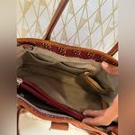 Dooney & Bourke Burgundy and Brown Signature DB Canvas Handbag Photo 7
