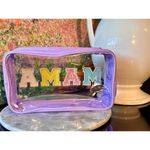 Purple & Clear "MAMA" zipper bag pouch w/ colorful letter patches Photo 2