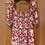 Betsey Johnson  Strawberry Fields Smocked Challis Puff Sleeve Milkmaid Maxi Dress Photo 3