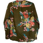 Embroidered Multicolored Floral Tunic‎ Top Shirt Small Boho Chic Green Photo 1