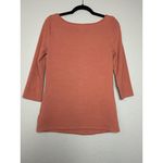 Andrea Jovine Women's Top M Warm Soft Orange Ribbed Boat Neck Soft Casual Comfy Size M Photo 2