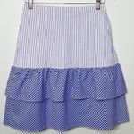 J.Crew Cocktail Hours Ruffle Striped Tiered Skirt Blue & White 4 NWT Photo 3