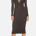 Bardot  Romeo Lace Up Dress in Black and Gold midi sz 8 Photo 0