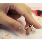 Boutique NEW‎ Yellow Gold Plated Silver Baguette Onyx Simulated Diamond Ring Sz 6 Photo 1