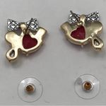 Betsey Johnson Heart & Bow Cluster Stud Earrings Crystal & Faux Pearl NWT Photo 6