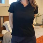 August Silk Vintage 90s Black Knit Polo Shirt 🖤 Photo 1