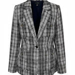 Halogen  NAVY- BLACK LIBBIE TWEED BLAZER Size Medium EUC Photo 0