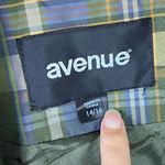 Avenue Green Plaid Water Resistant Double Breasted Coat Size 14/16 Photo 3