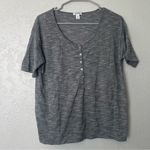 Old Navy  gray short sleeve Henley with scoop neck Photo 0